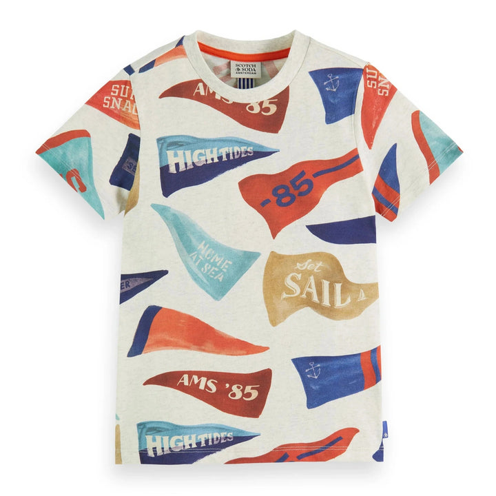 SCOTCH & SODA Kids Flag Print All Over T-shirt
