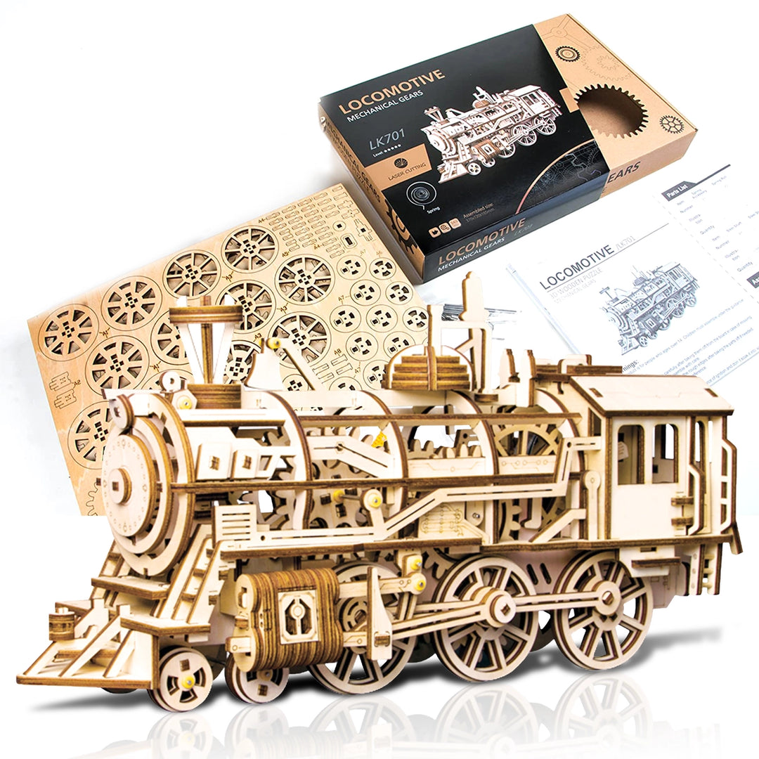 >Hands Craft DIY Wooden Puzzle: Locomotive