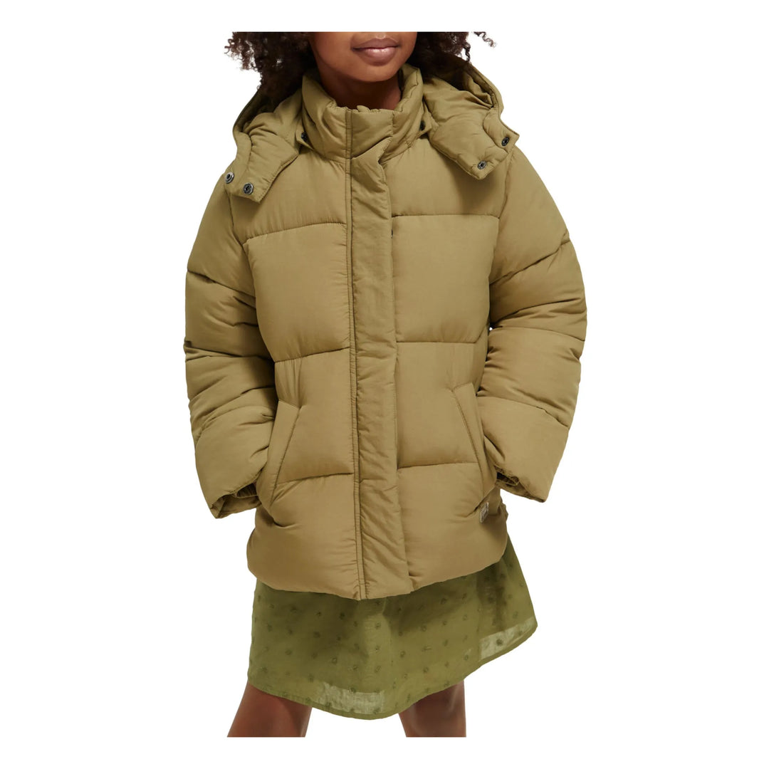 Scotch & Soda Kids Lightweight Oversized Puffer Jacket - Sand - 8Y