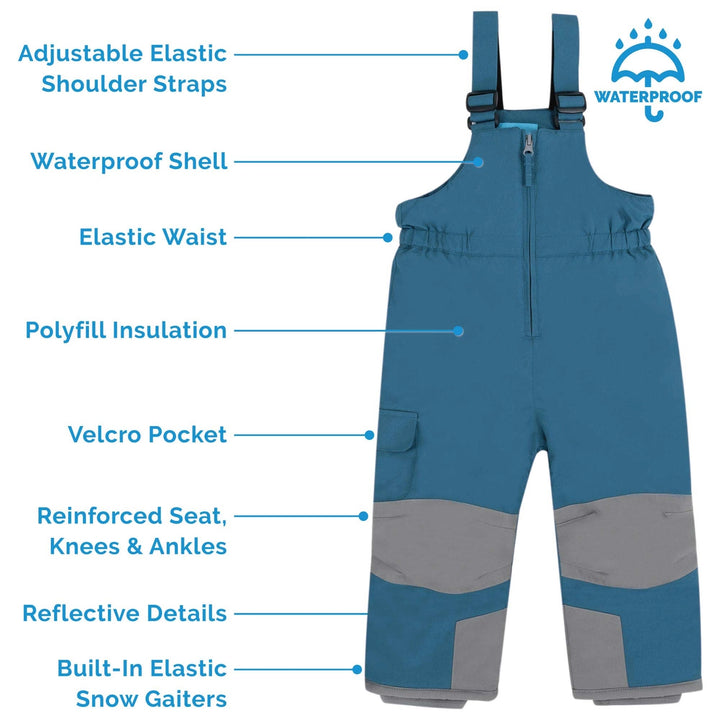 >Jan & Jul Kids Snow Overalls - Deep Blue