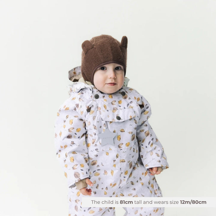 MINI A TURE Baby MATJIA Wool Fleece Elephant Hood - Chestnut Brown