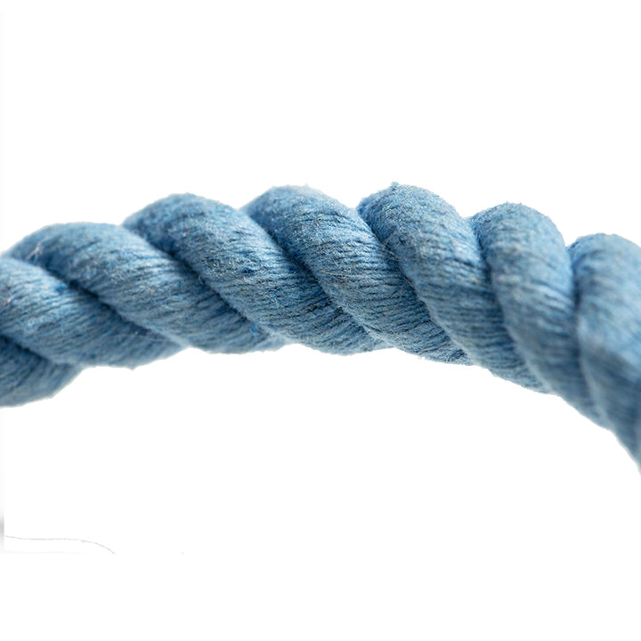 Tinklylife Dog Knit Collar - Blue+Brown Leather
