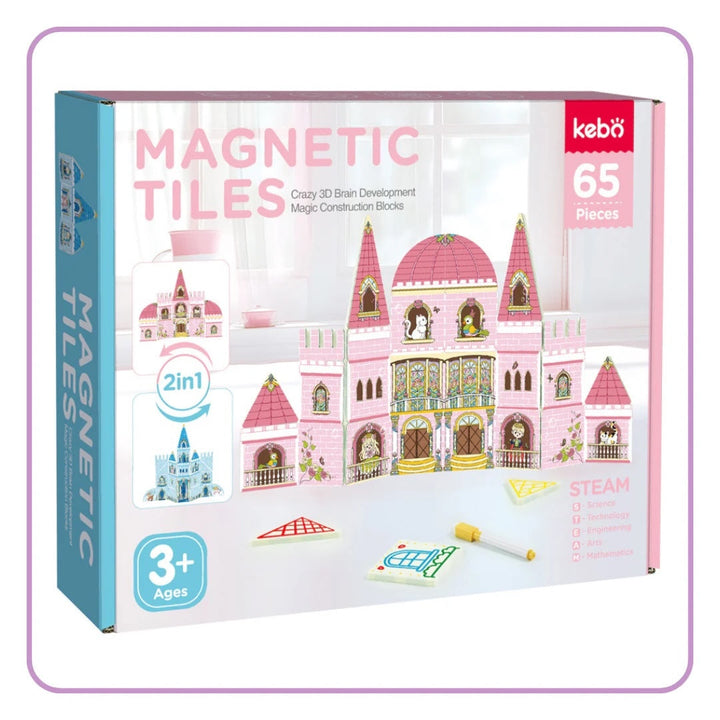 2in1 Magic Castle Magnetic Tiles (65pcs)