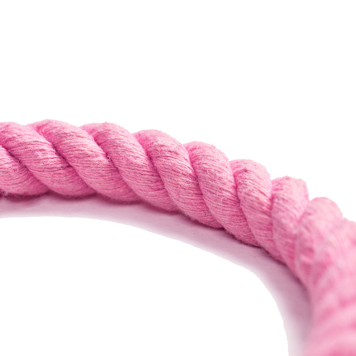 Tinklylife Dog Knit Collar - Pink+Gold Leather