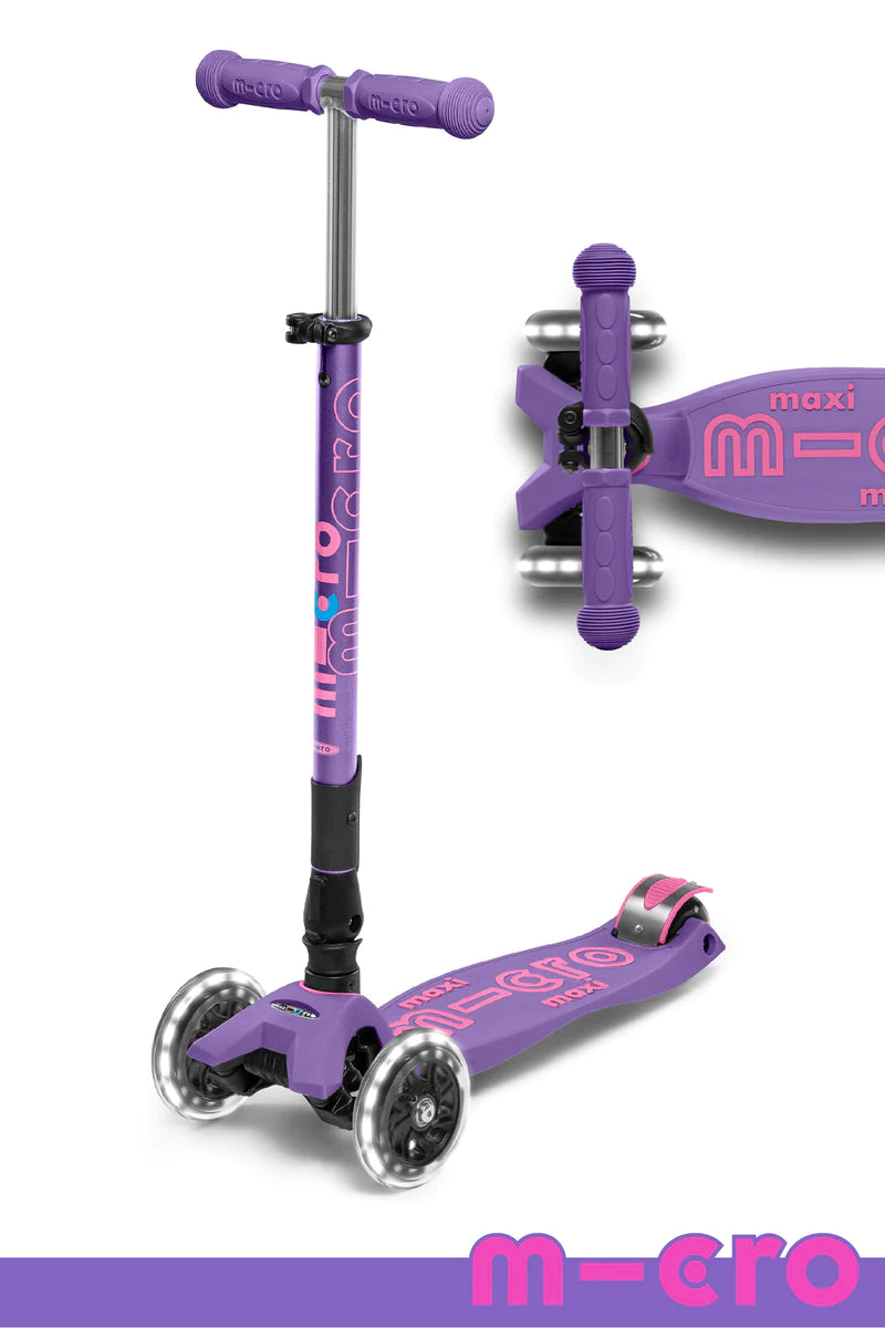 Micro Kids Maxi Deluxe Foldable LED Scooter - Purple