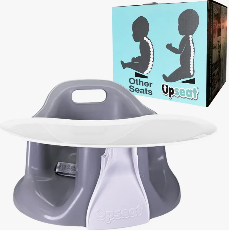 Upseat Baby Chair Booster Seat with Tray for Upright Posture Gray