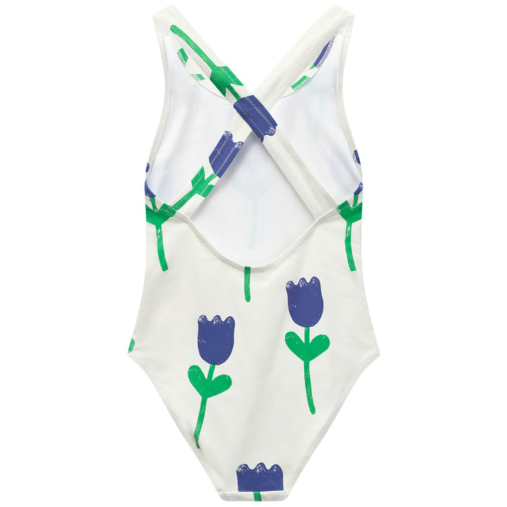 Wynken Kids Girl Kite Swimsuit - Ecru Tulips