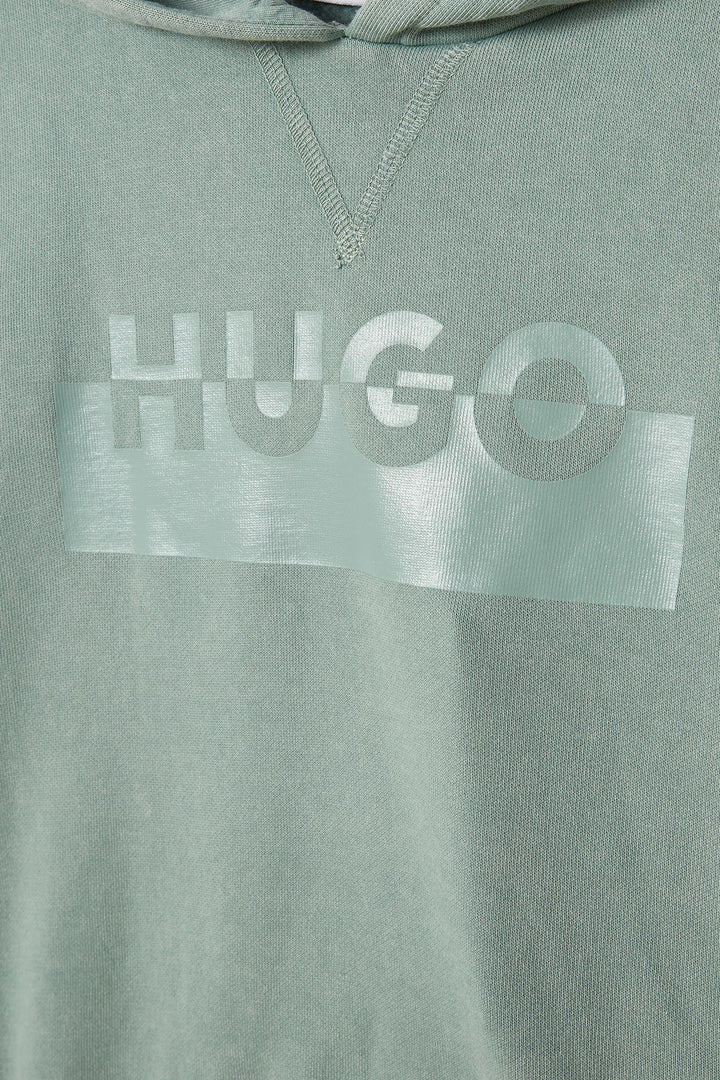 HUGO Kids Logo Hoodie in Cotton-blend - 8Y