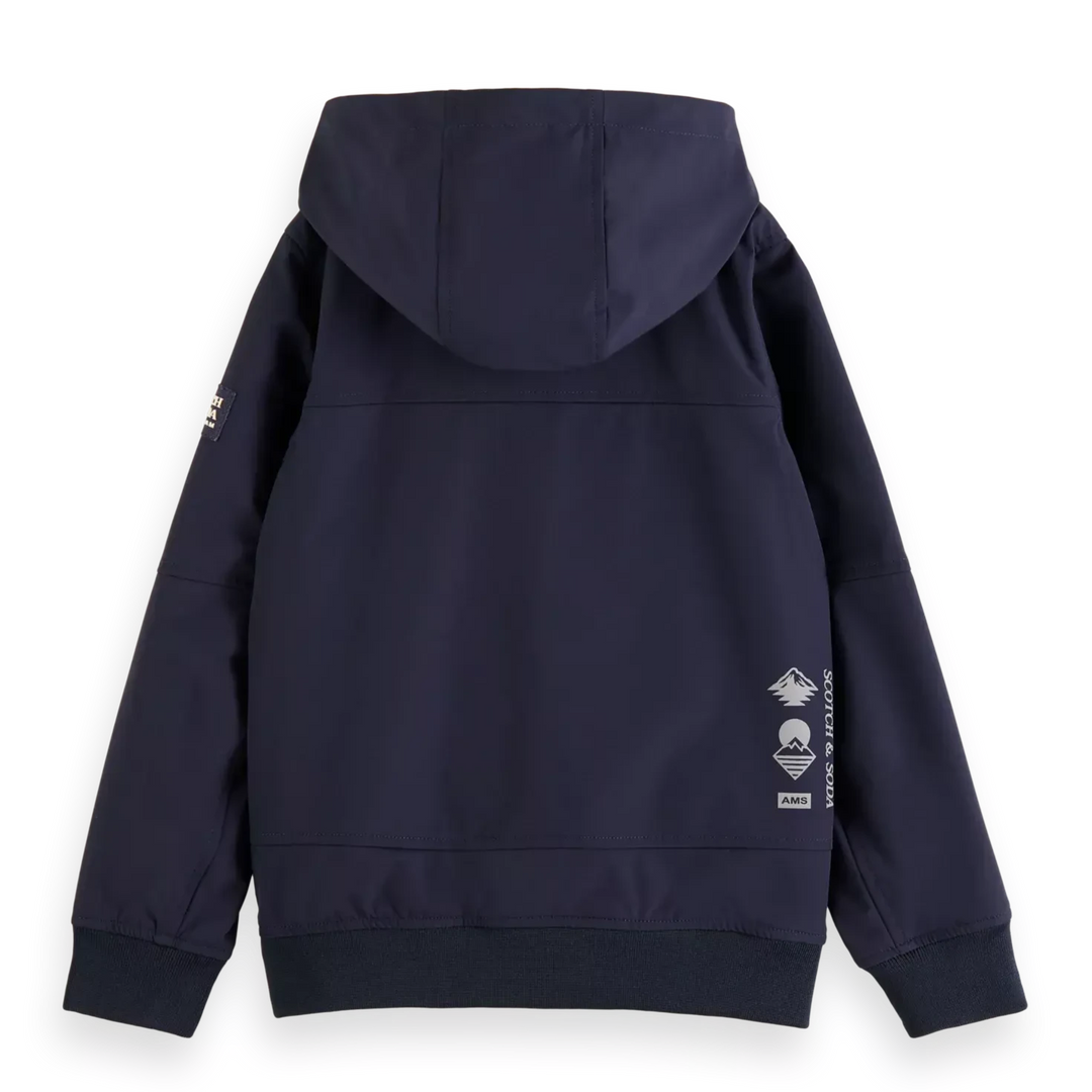 SCOTCH & SODA Kids Hooded Soft-shell Jacket in Navy