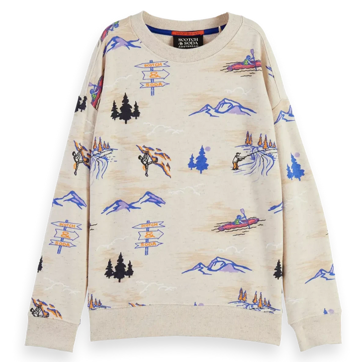 SCOTCH & SODA Kids Organic Cotton Crewneck Sweatshirt