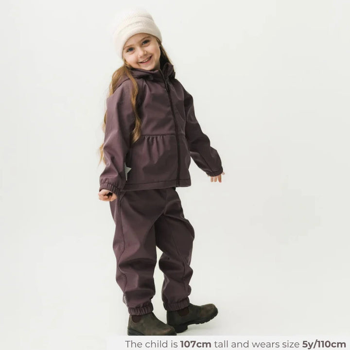 MINI A TURE Kids MATBRIDDI+MATAIANO Softshell Jacket+Pants Set - Huckleberry Plum