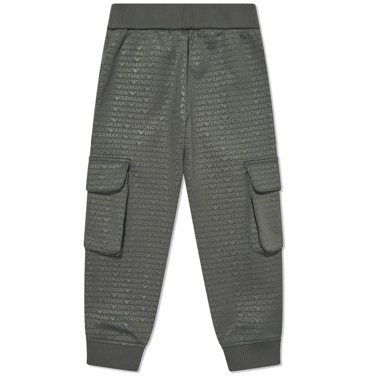 Emporio Armani Junior Kids all-over logo-print cargo tracksuit bottoms - 6Y