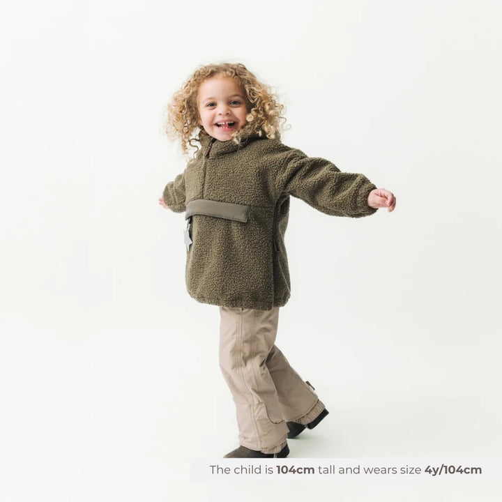 MINI A TURE Kids MATARMAN Sherpa Anorak Jacket - Capers Green