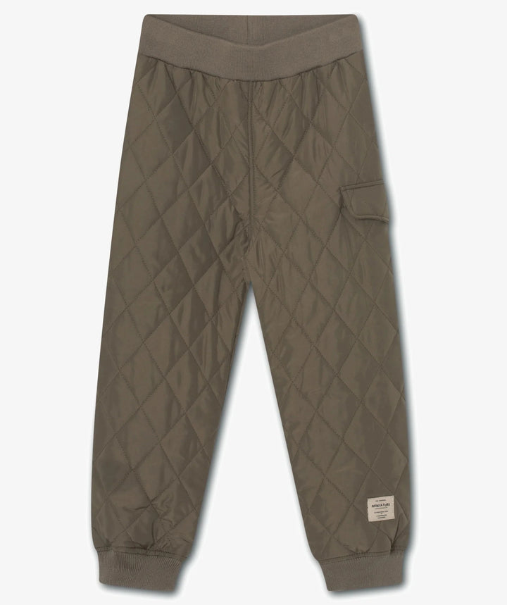 MINI A TURE Kids MATJAVA Thermo Pants - Grey Brown