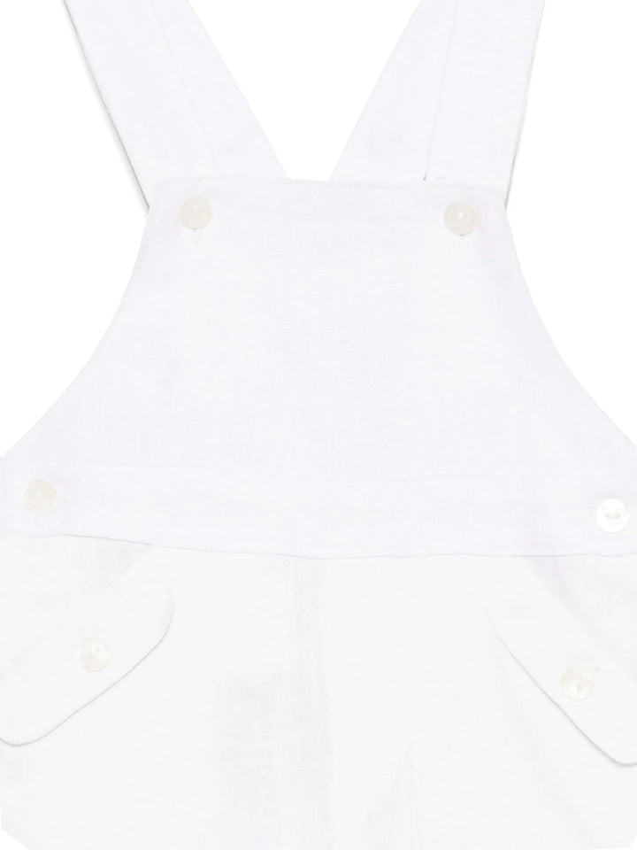 Tartine et Chocolat Baby Linen Dungarees - White