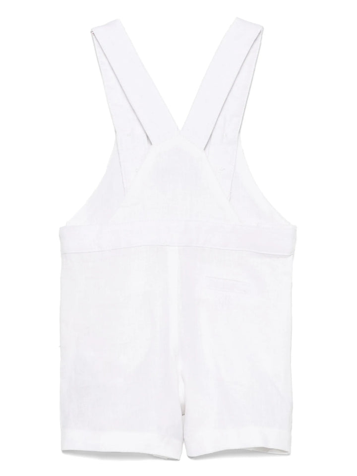 Tartine et Chocolat Baby Linen Dungarees - White