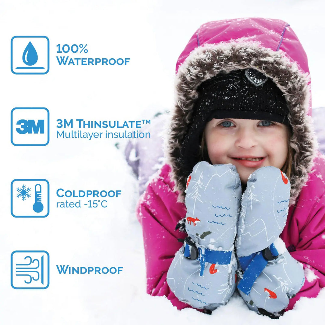 >Jan & Jul Kids Toasty-Dry Waterproof Snow Mitten - Black Star