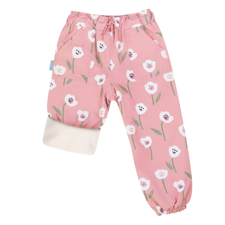 >Jan & Jul Kids Cozy-Dry Rain & Snow Pants - White Tulip