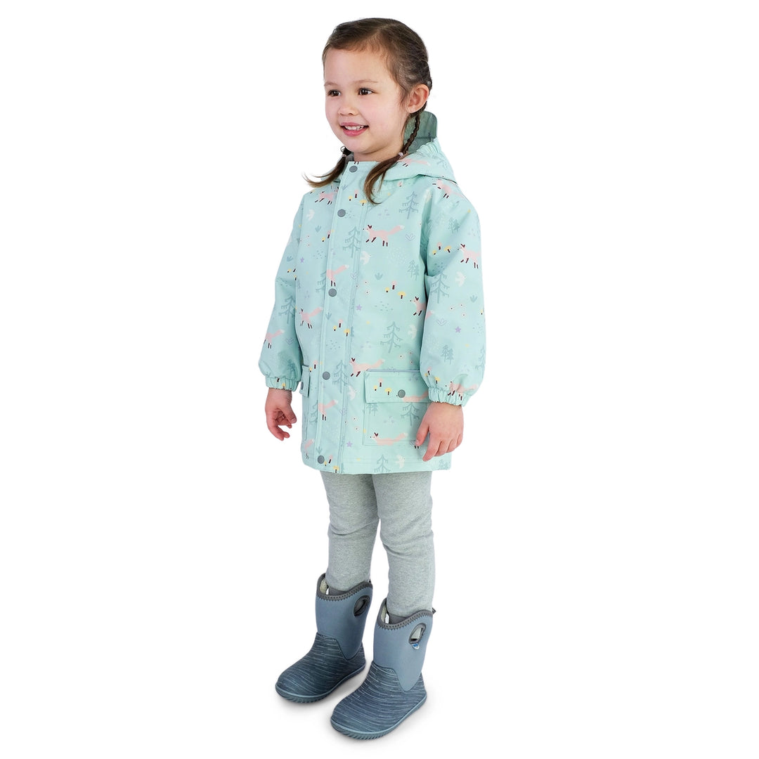 >Jan & Jul Kids Cozy-Dry Waterproof Jacket - Minty Forest