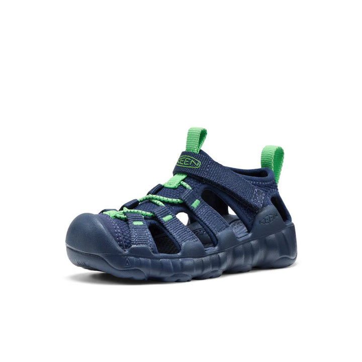 >KEEN Kids Hyperport H2 Extra Cushy Sandal - NAVAL ACADEMY/VIBRANT GREEN
