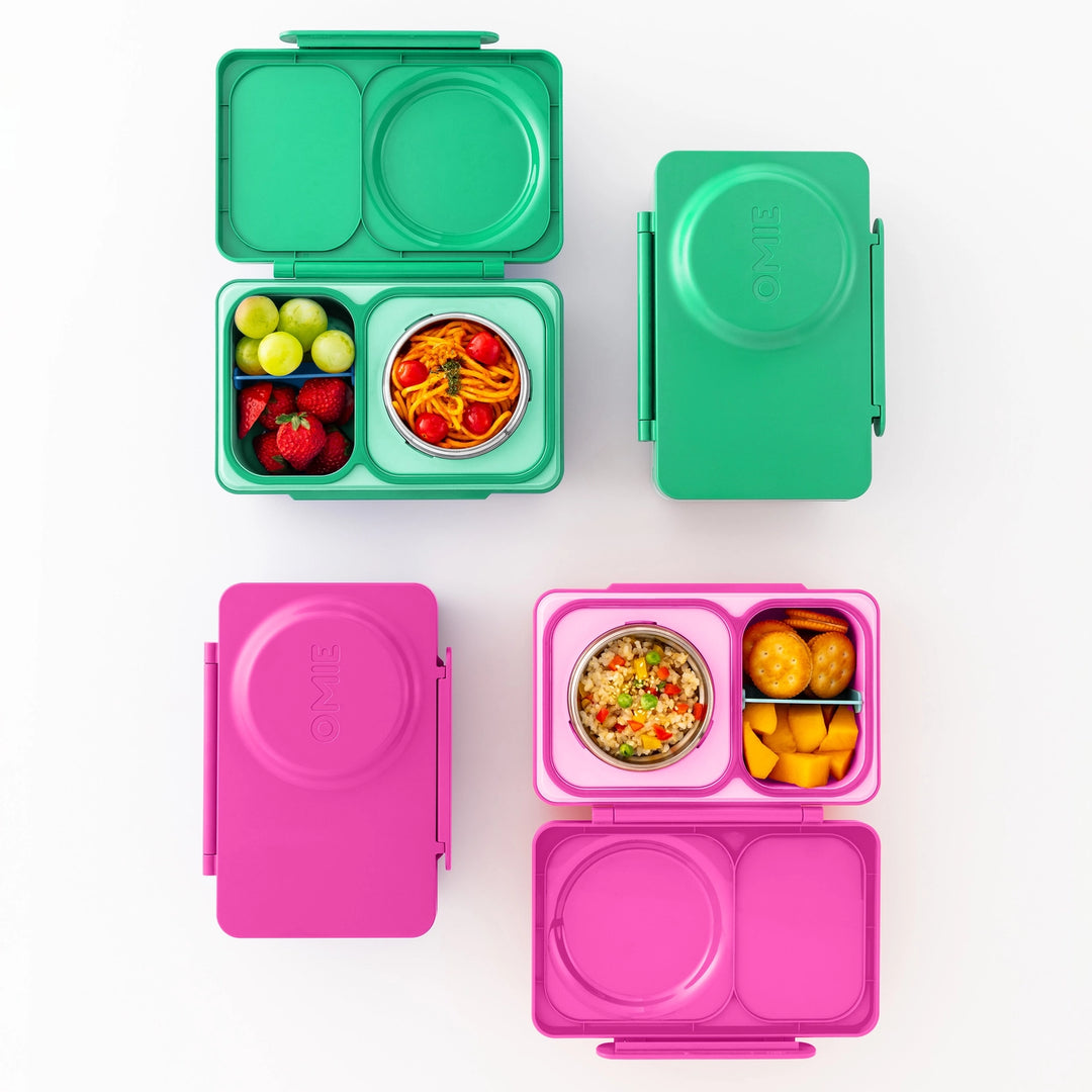 >OmieBox UP Lunch Box with Fork, Spoon + Pod Set - Jade Green 9Y+
