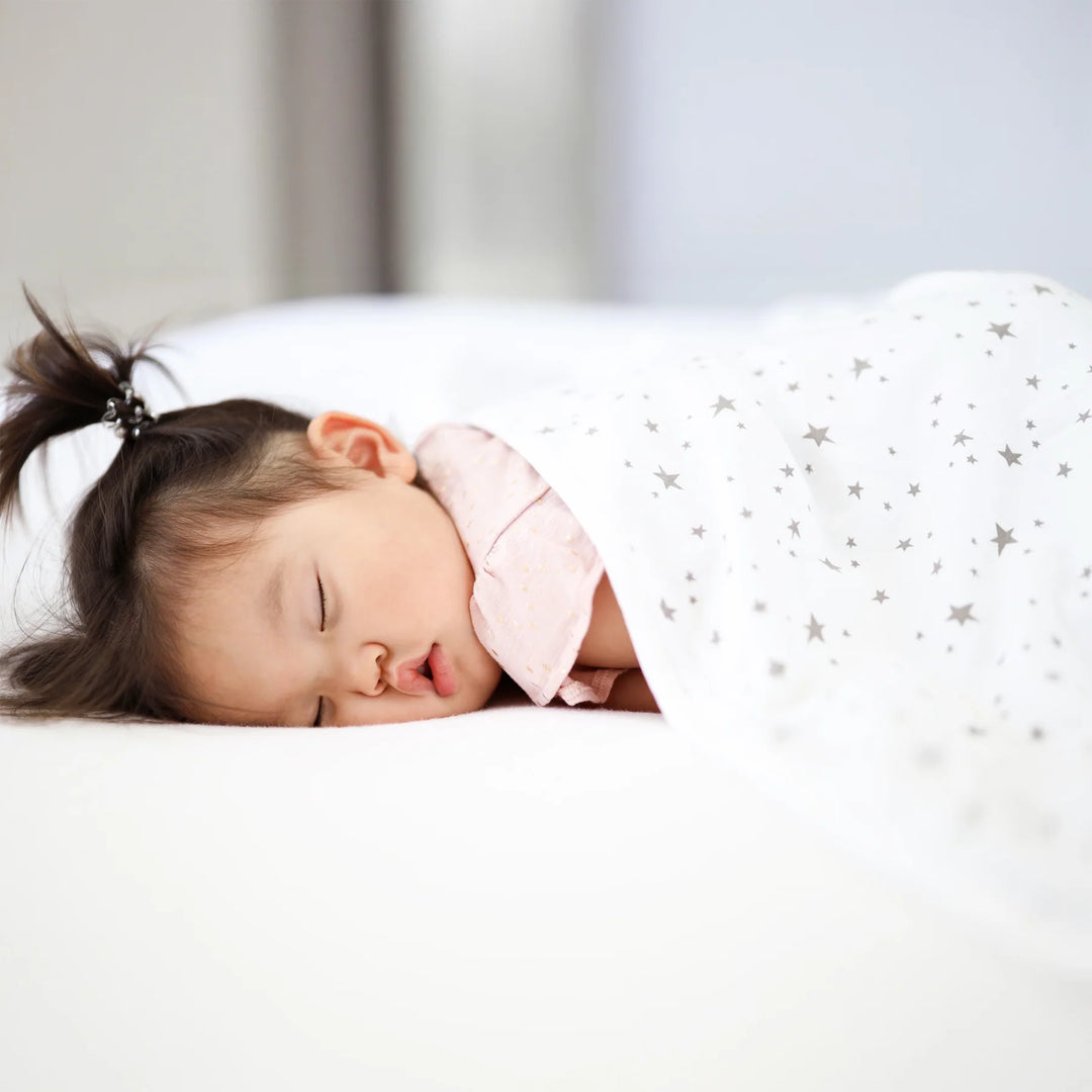 >Woolino Toddler Blanket 4 Season Merino Wool Blanket 52.5" x 40" - Star White