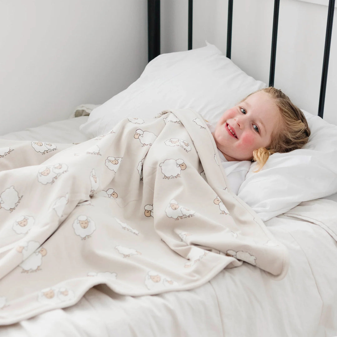 >Woolino Merino Wool 4 Season Toddler Blanket 52.5" x 40" - Sheep