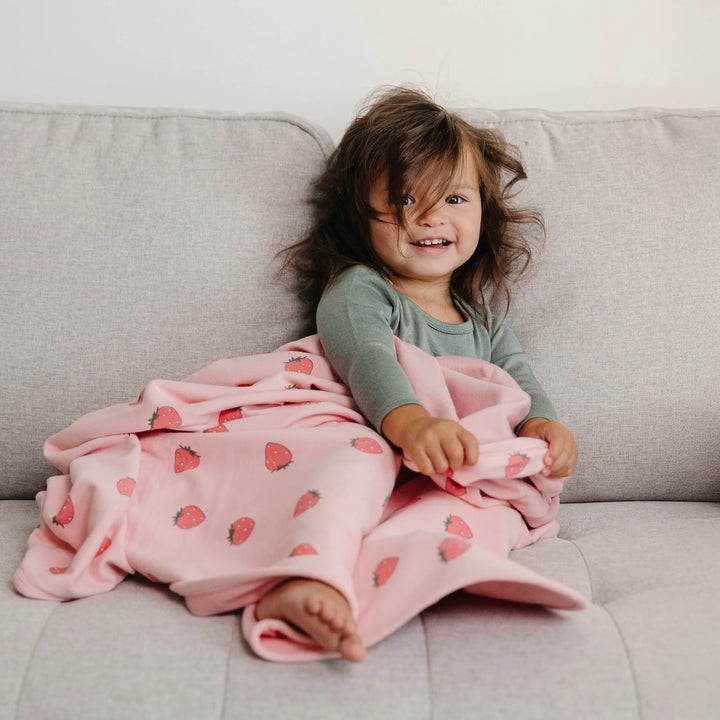 >Woolino Toddler Blanket 4 Season Merino Wool Blanket 52.5" x 40" - Strawberry