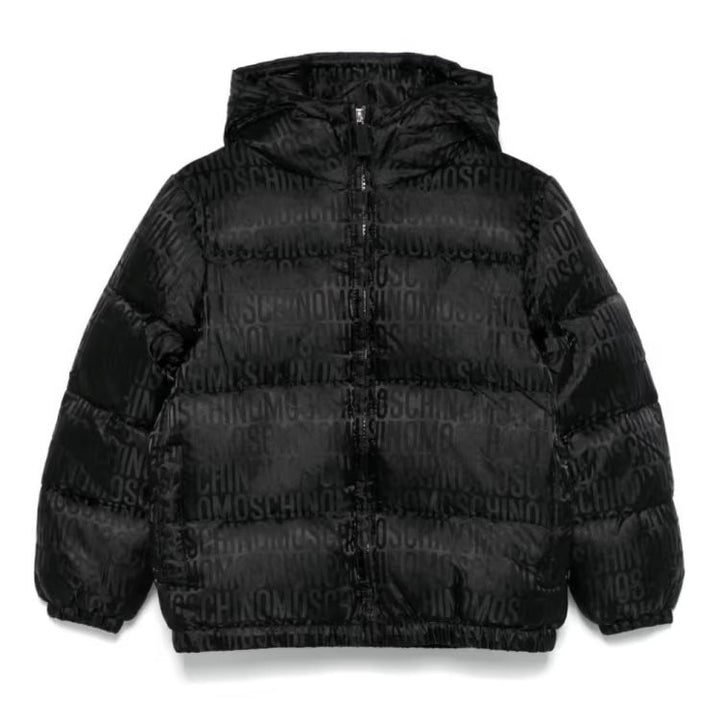 Moschino Kids Padded Jacket with Jacquard Logo All Over