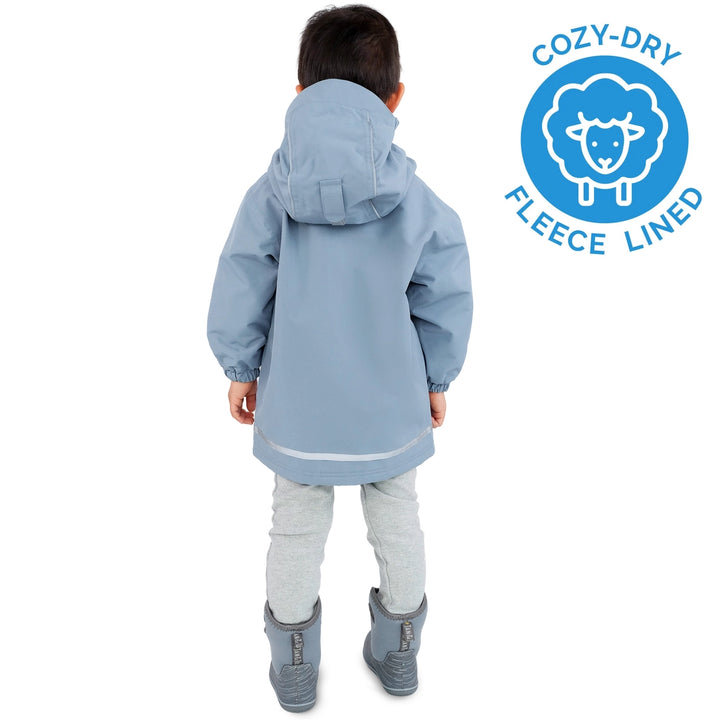 >Jan & Jul Kids Cozy-Dry Waterproof Jacket - Dusty Blue