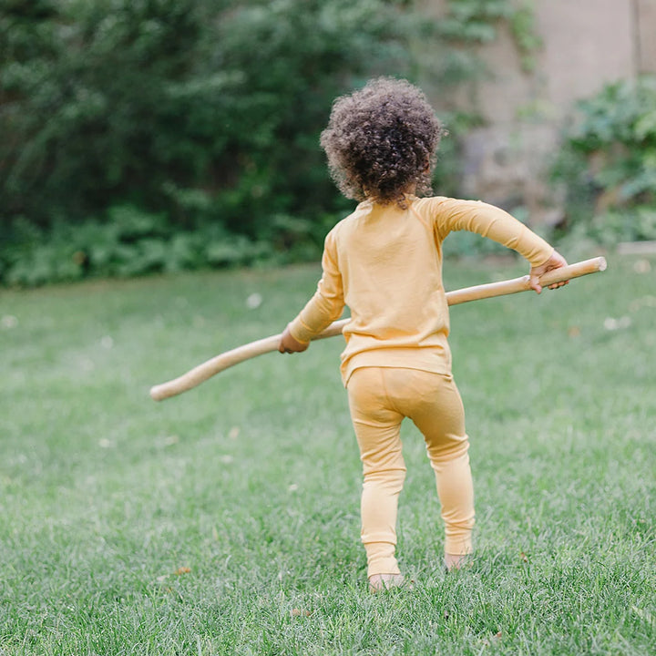 >Woolino Kids Merino Wool Base Layer Long Sleeve Top + Leggings Set - Honey