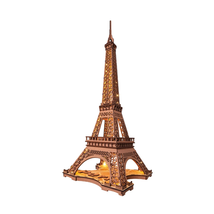 >Hands Craft DIY 3D Wooden Puzzle w/ Led Lights: Night of the Eiffel Tower