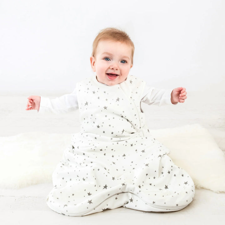 >Woolino 4 Season CLASSIC Merino Wool &amp; Organic Cotton Baby Sleep Bag - Star White