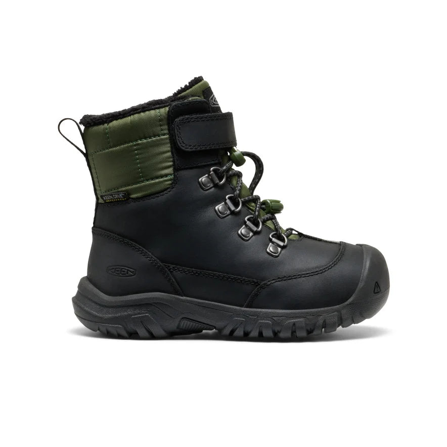 >KEEN Kids Kanibou Waterproof Winter Boot - BLACK/BRONZE GREEN