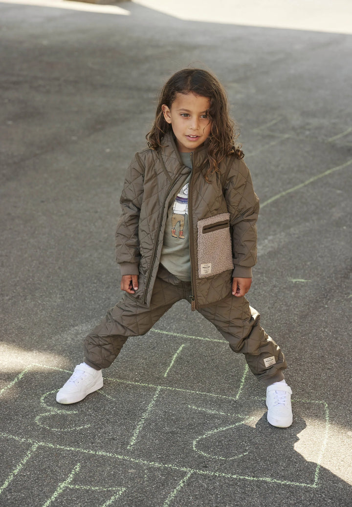 MINI A TURE Kids MATJAVA Thermo Pants - Grey Brown