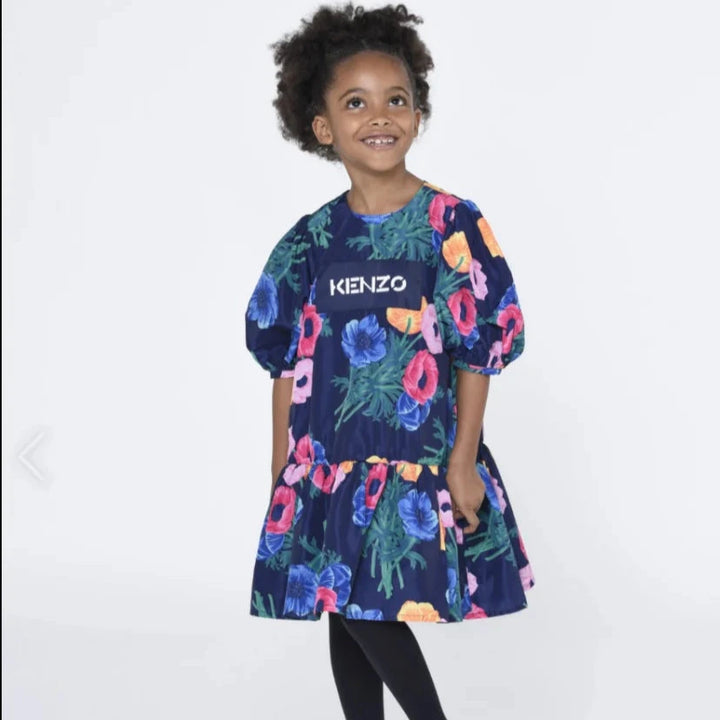 KENZO Kids Girl Short-Sleeved Taffeta Dress - 10Y