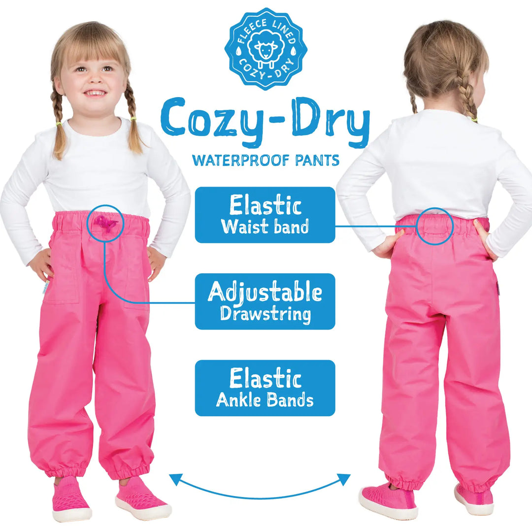 >Jan & Jul Kids Cozy-Dry Rain & Snow Pants - Dusty Pink