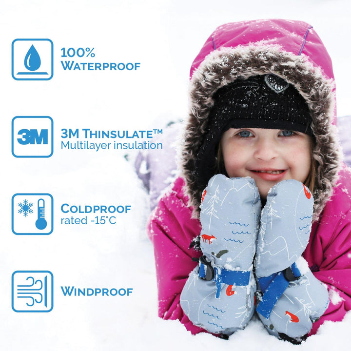 >Jan & Jul Kids Toasty-Dry Waterproof Snow Mitten - Blue