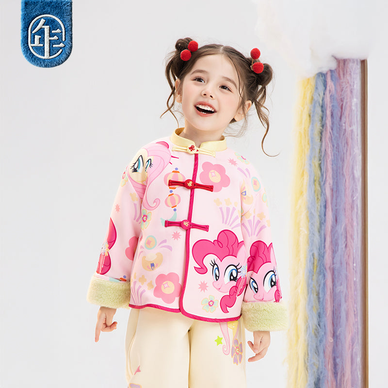 >Nian 年衣 小马宝莉撞色满印唐装 - 石蕊粉