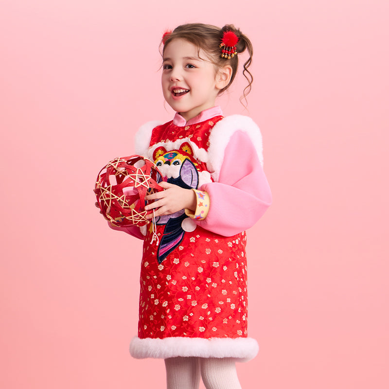 >Nian 年衣 小马宝莉新年刺绣旗袍 - 年衣红