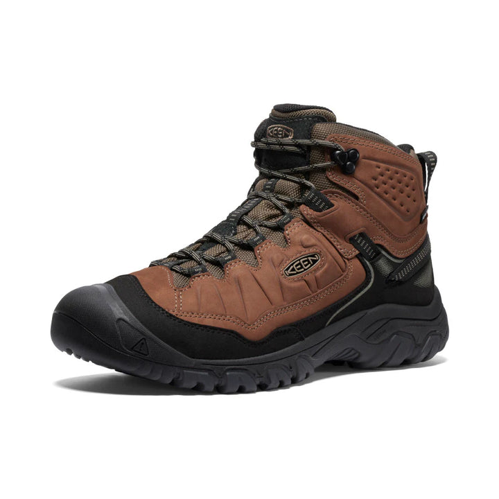 >KEEN Men's Targhee IV Wide Waterproof Hiking Boot - BISON/BLACK