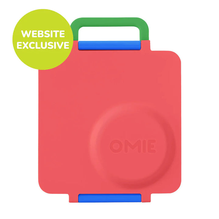 >OmieBox Lunch Box with Fork, Spoon + Pod Set (Scooter Red)