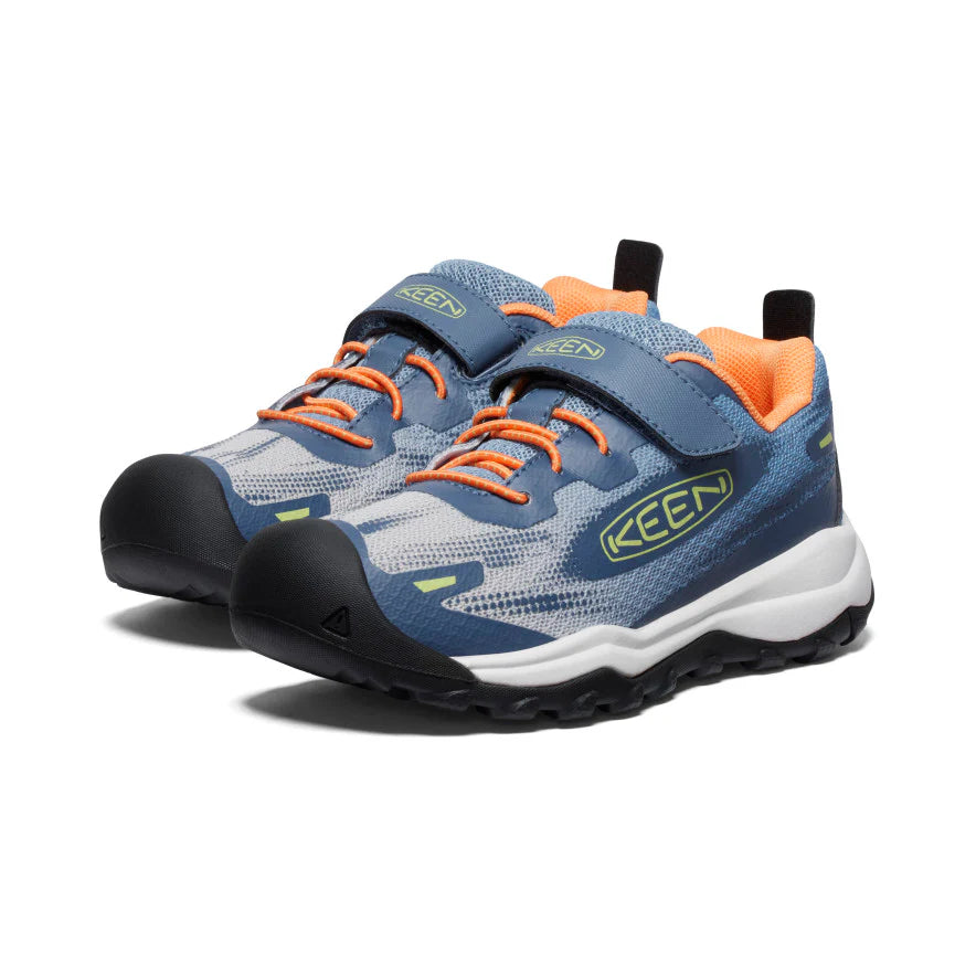 KEEN Kids Wanduro Speed Hiking Shoe - Vintage Indigo/Tangerine