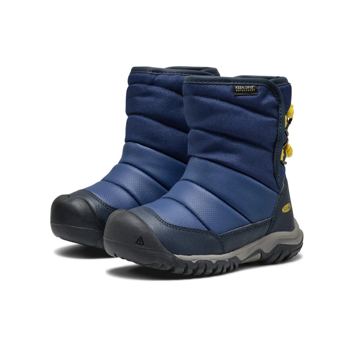 >KEEN Kids Puffrider Waterproof Winter Boot - NAVAL ACADEMY/MANGO MINT