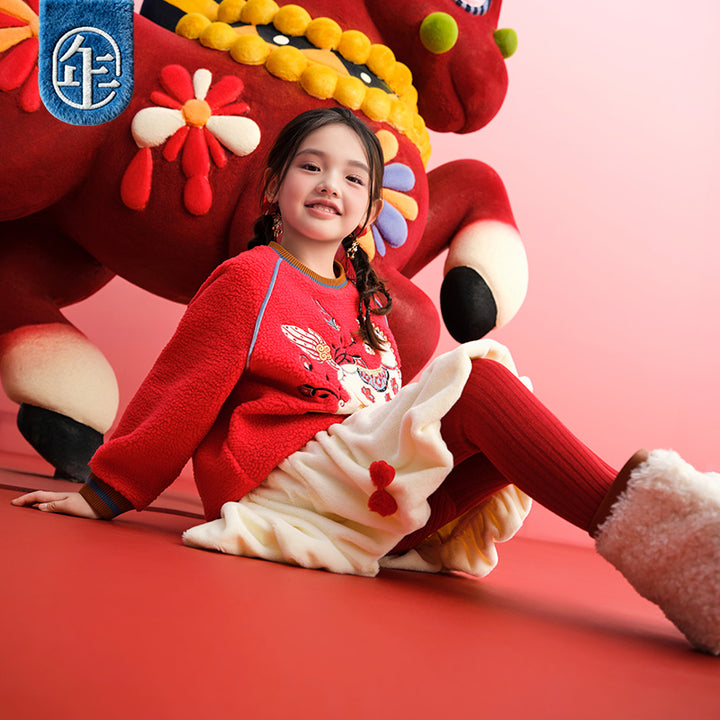 >Nian 年衣 锦绣前程卫衣 - 年衣红