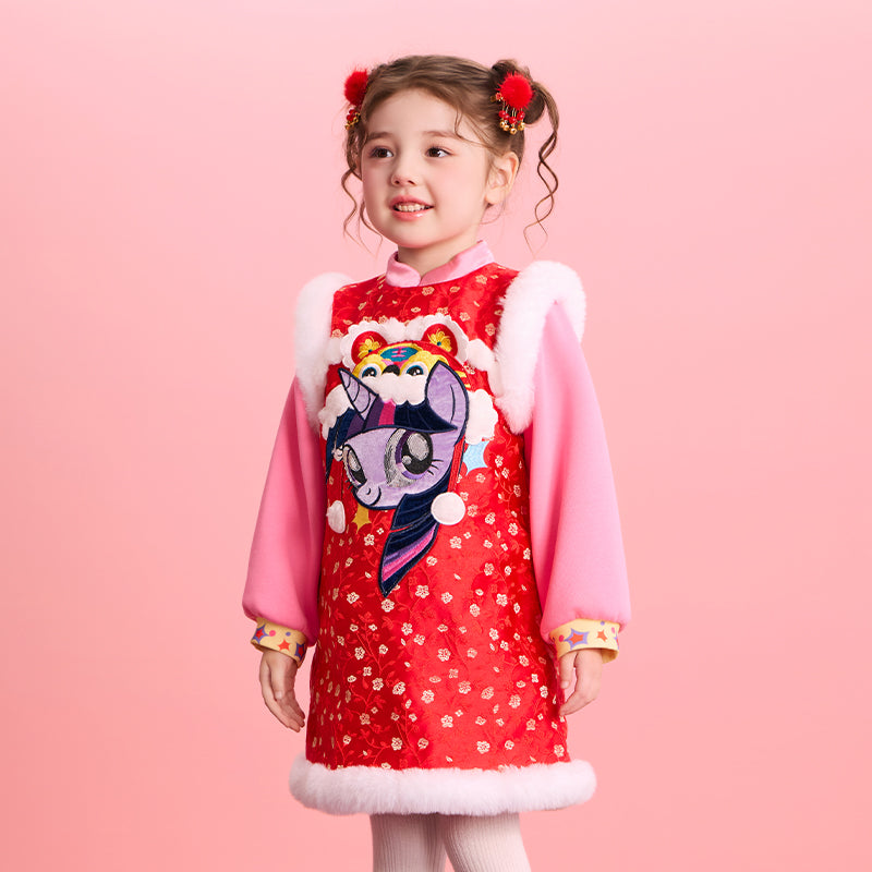 >Nian 年衣 小马宝莉新年刺绣旗袍 - 年衣红