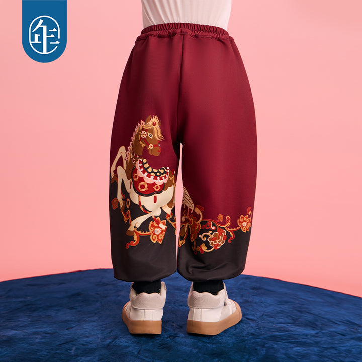 >Nian 年衣 跃马新程加绒长裤 - 年衣红