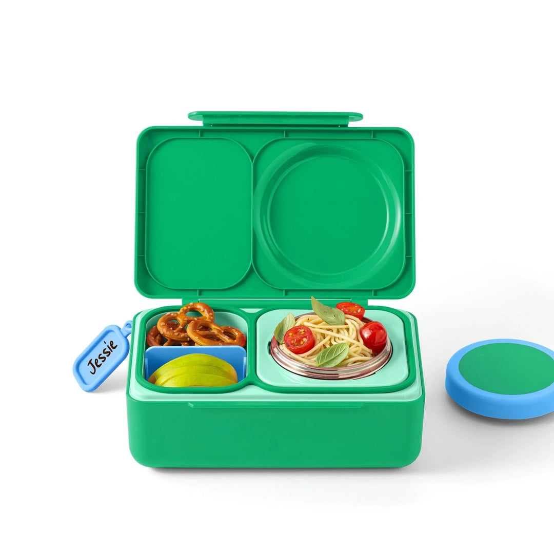 >OmieBox UP Lunch Box with Fork, Spoon + Pod Set - Jade Green 9Y+