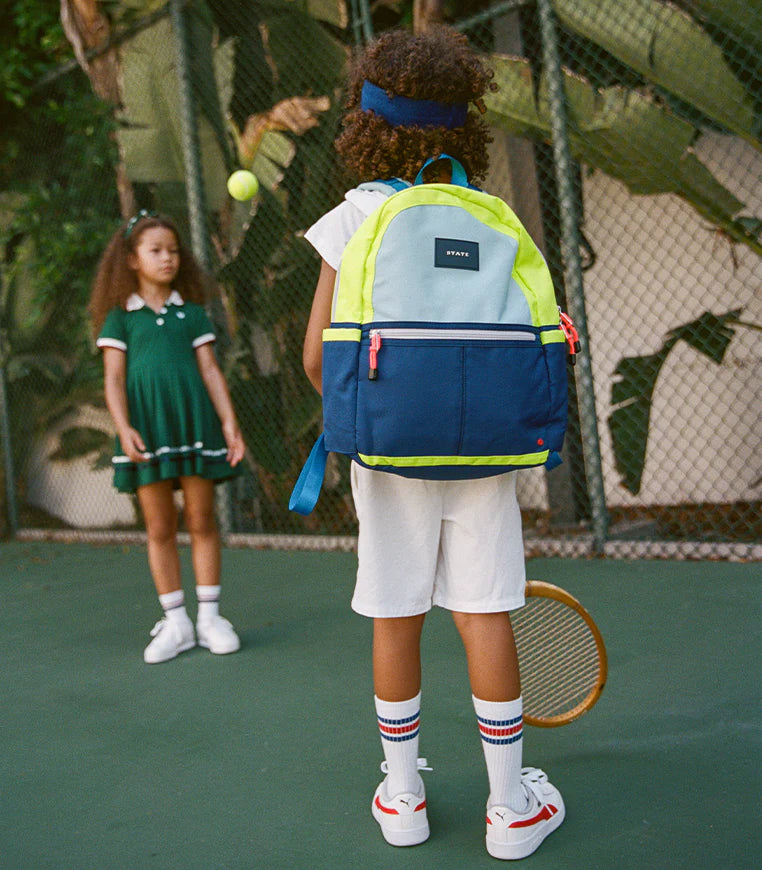 State Bags Kane Kids Backpack in Navy/Neon