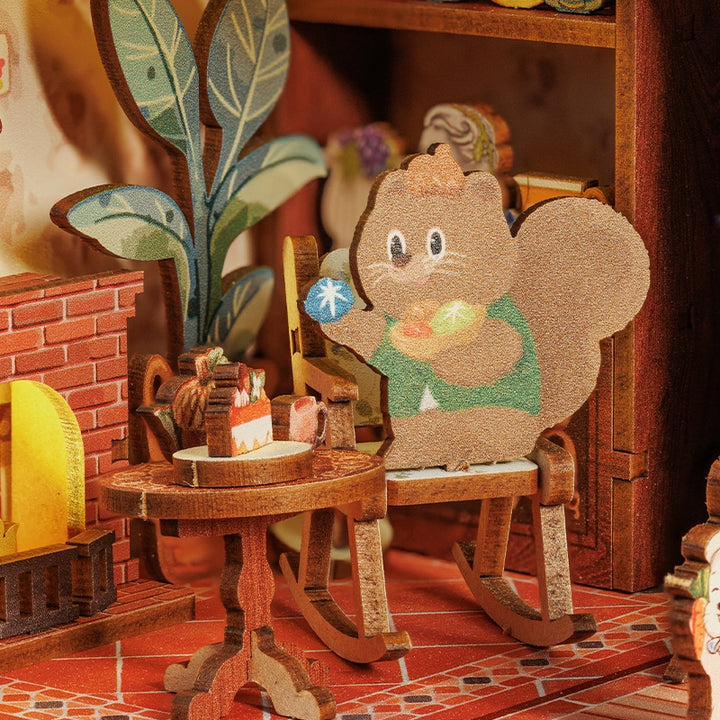 >Hands Craft DIY Book Nook Kit: Squirrel Collector with Dust Cover